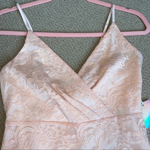 NWT Blush Ruffle Bottom Lace Dress - Picture 4 of 6